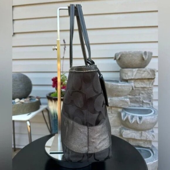 GUC 2006 Coach Signature Stripe Tote Shoulder Bag - Picture 5 of 7